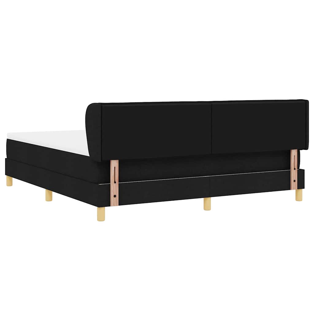 vidaXL Κρεβάτι με ελατήρια με στρώμα Μαύρο 180 x 200 cm ύφασμα