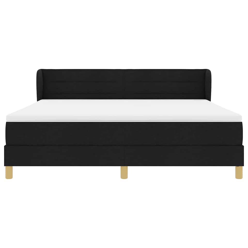 vidaXL Κρεβάτι με ελατήρια με στρώμα Μαύρο 180 x 200 cm ύφασμα