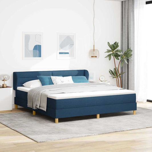 vidaXL Κρεβάτι με ελατήρια με στρώμα Μπλε 180 x 200 cm ύφασμα
