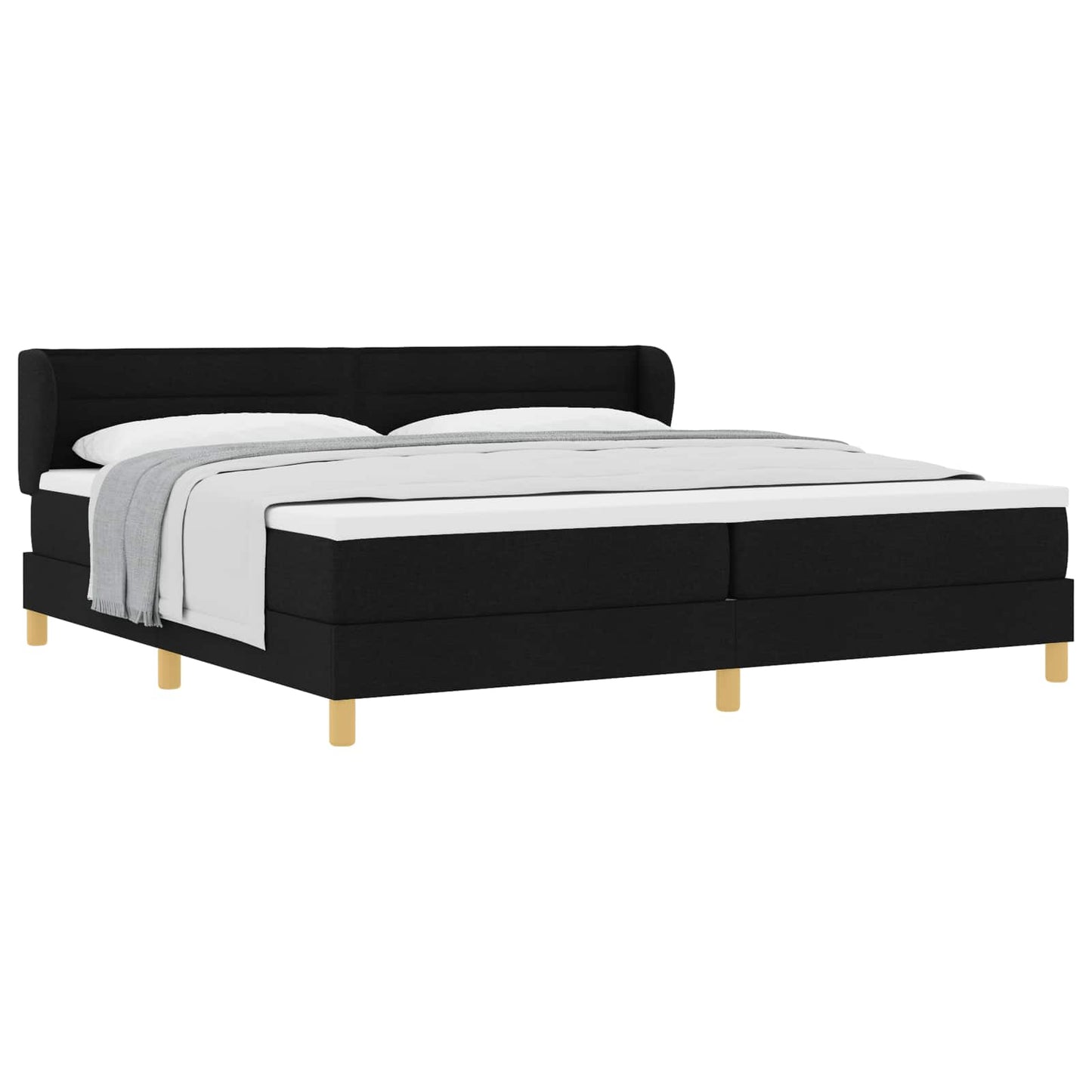 vidaXL Κρεβάτι με ελατήρια με στρώμα Μαύρο 200 x 200 cm ύφασμα