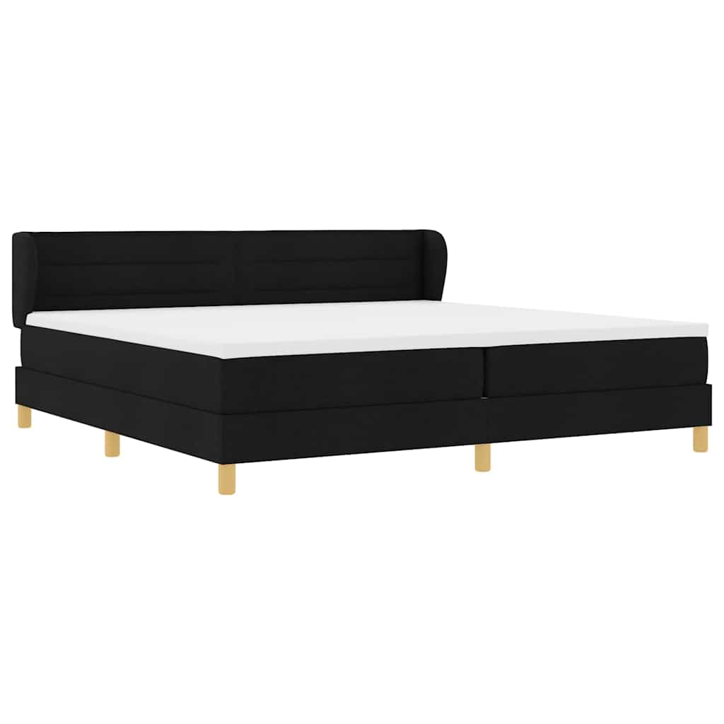 vidaXL Κρεβάτι με ελατήρια με στρώμα Μαύρο 200 x 200 cm ύφασμα