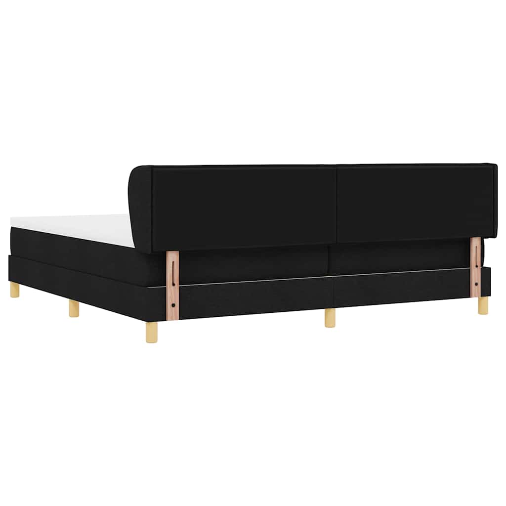 vidaXL Κρεβάτι με ελατήρια με στρώμα Μαύρο 200 x 200 cm ύφασμα