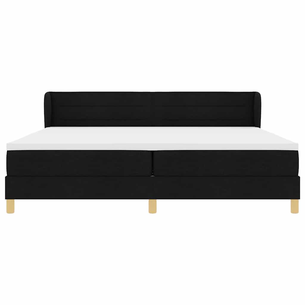 vidaXL Κρεβάτι με ελατήρια με στρώμα Μαύρο 200 x 200 cm ύφασμα