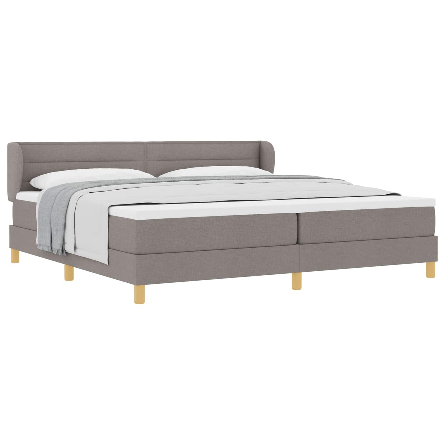 vidaXL Κρεβάτι με ελατήρια με στρώμα Taupe 200 x 200 cm ύφασμα