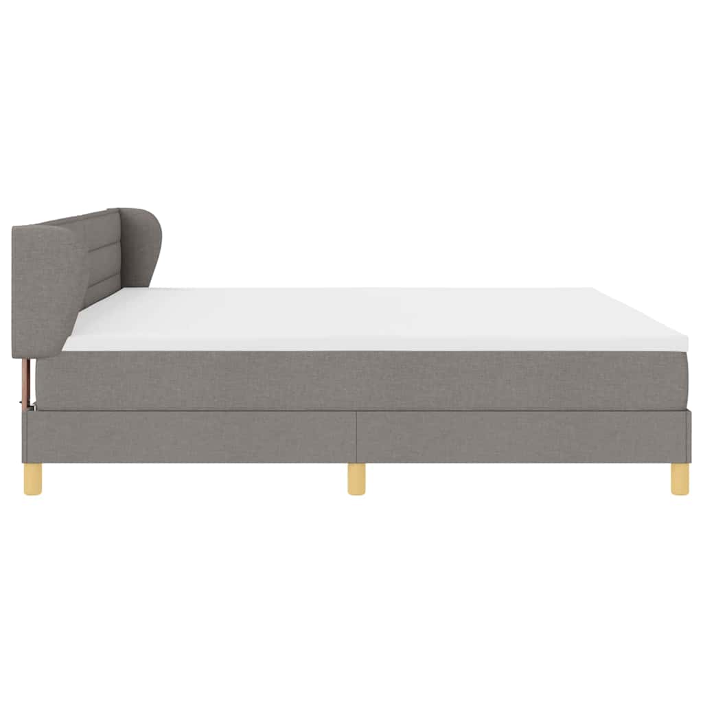 vidaXL Κρεβάτι με ελατήρια με στρώμα Taupe 200 x 200 cm ύφασμα
