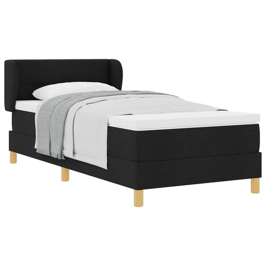 vidaXL Κρεβάτι με ελατήρια με κεφαλάρι Μαύρο 80 x 200 cm ύφασμα
