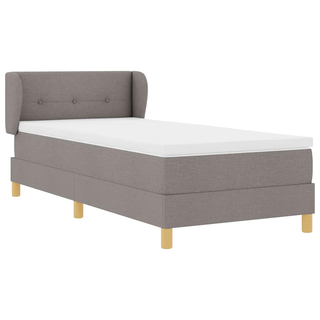 vidaXL Κρεβάτι με ελατήρια με κεφαλάρι Taupe 90 x 190 cm ύφασμα
