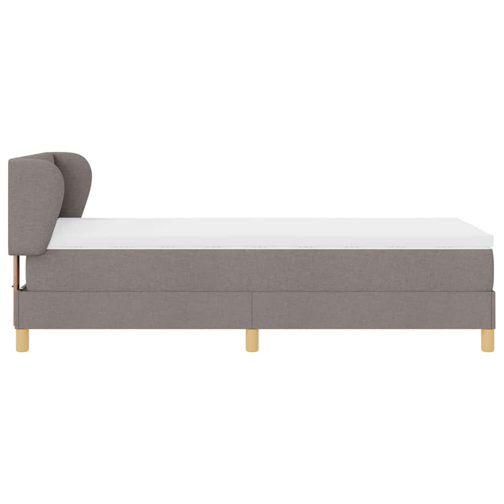 vidaXL Κρεβάτι με ελατήρια με κεφαλάρι Taupe 90 x 190 cm ύφασμα