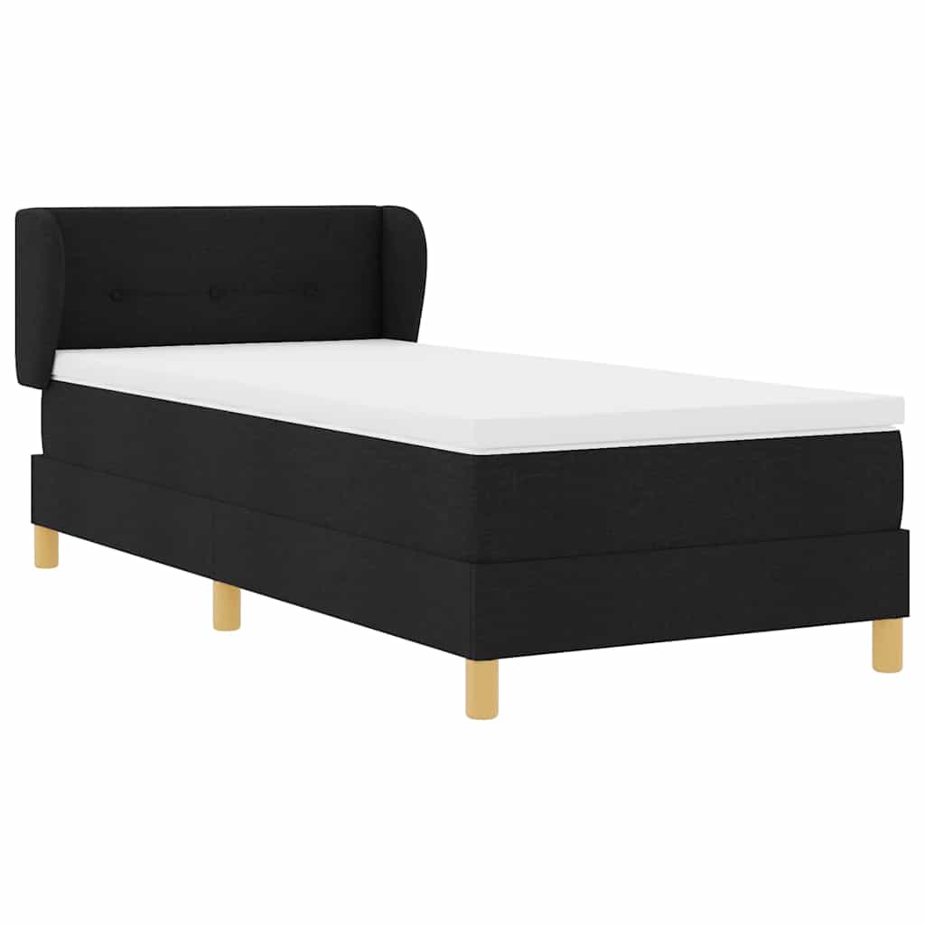vidaXL Κρεβάτι με ελατήρια με κεφαλάρι Μαύρο 100 x 200 cm ύφασμα