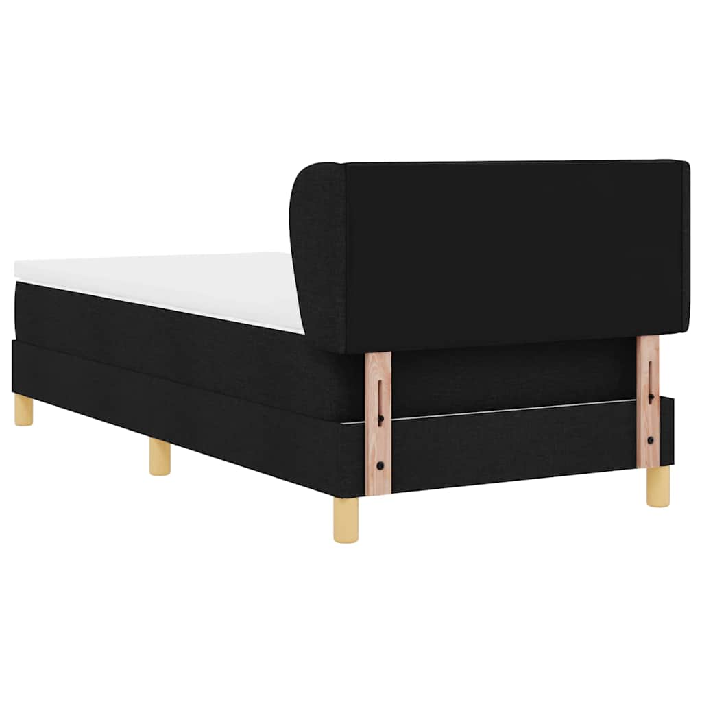 vidaXL Κρεβάτι με ελατήρια με κεφαλάρι Μαύρο 100 x 200 cm ύφασμα