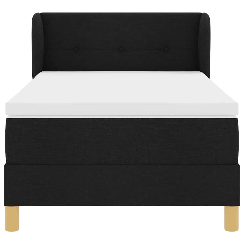 vidaXL Κρεβάτι με ελατήρια με κεφαλάρι Μαύρο 100 x 200 cm ύφασμα