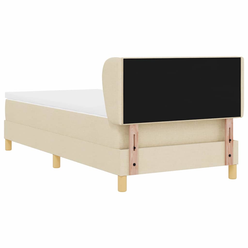 vidaXL Κρεβάτι με ελατήρια με κεφαλάρι Κρεμ 100 x 200 cm ύφασμα