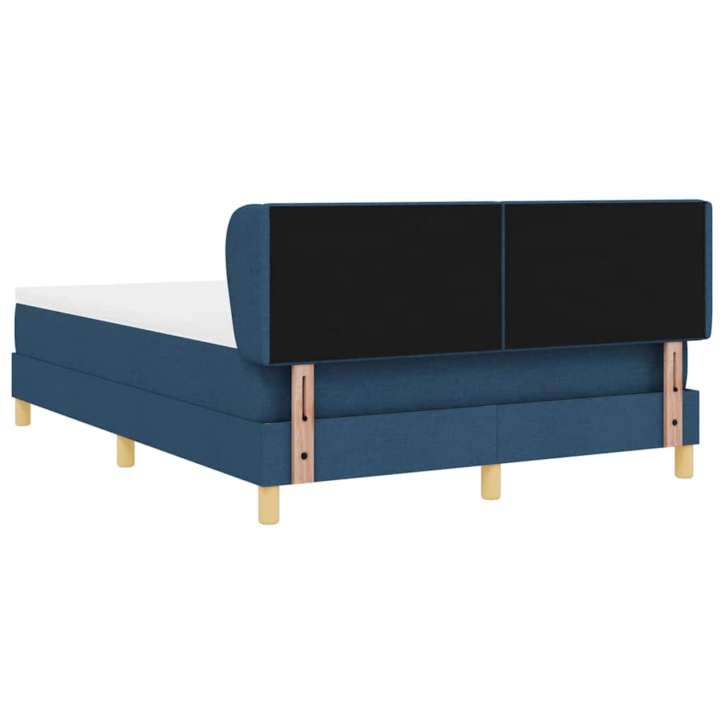 vidaXL Κρεβάτι με ελατήρια με στρώμα Μπλε 140 x 190 cm ύφασμα