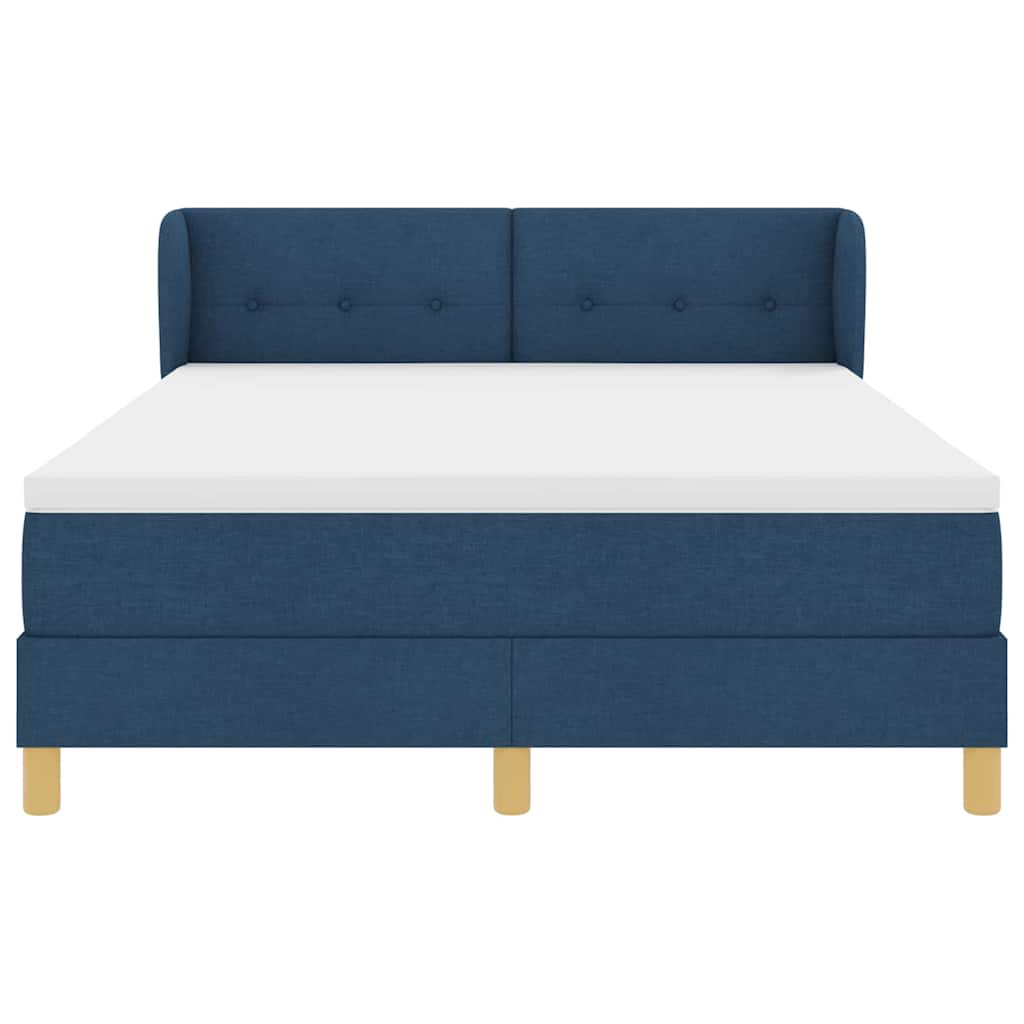 vidaXL Κρεβάτι με ελατήρια με στρώμα Μπλε 140 x 190 cm ύφασμα