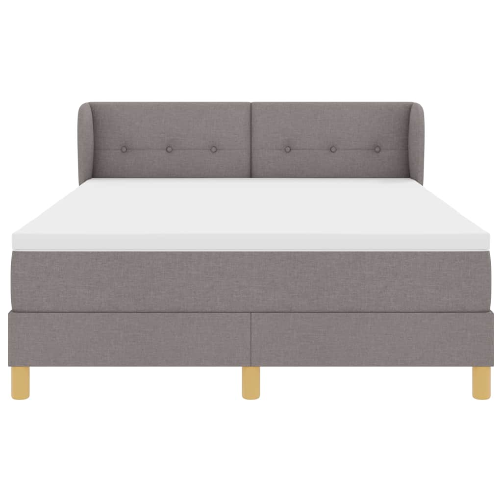 vidaXL Κρεβάτι με ελατήρια με κεφαλάρι Taupe 140 x 200 cm ύφασμα