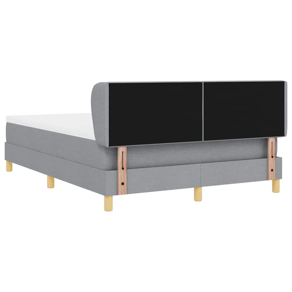 vidaXL Κρεβάτι με ελατήρια Ανοιχτό γκρι 160 x 200 cm ύφασμα