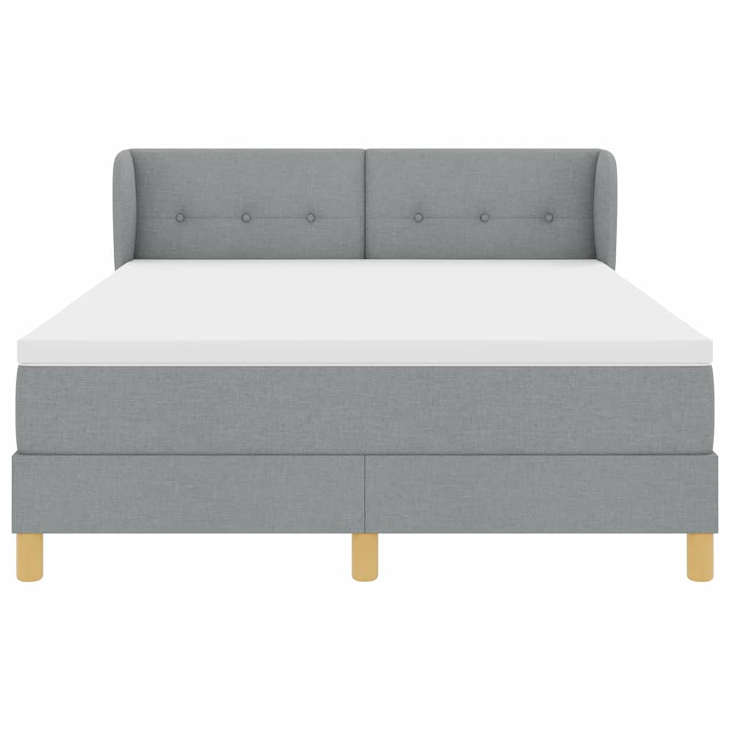 vidaXL Κρεβάτι με ελατήρια Ανοιχτό γκρι 160 x 200 cm ύφασμα
