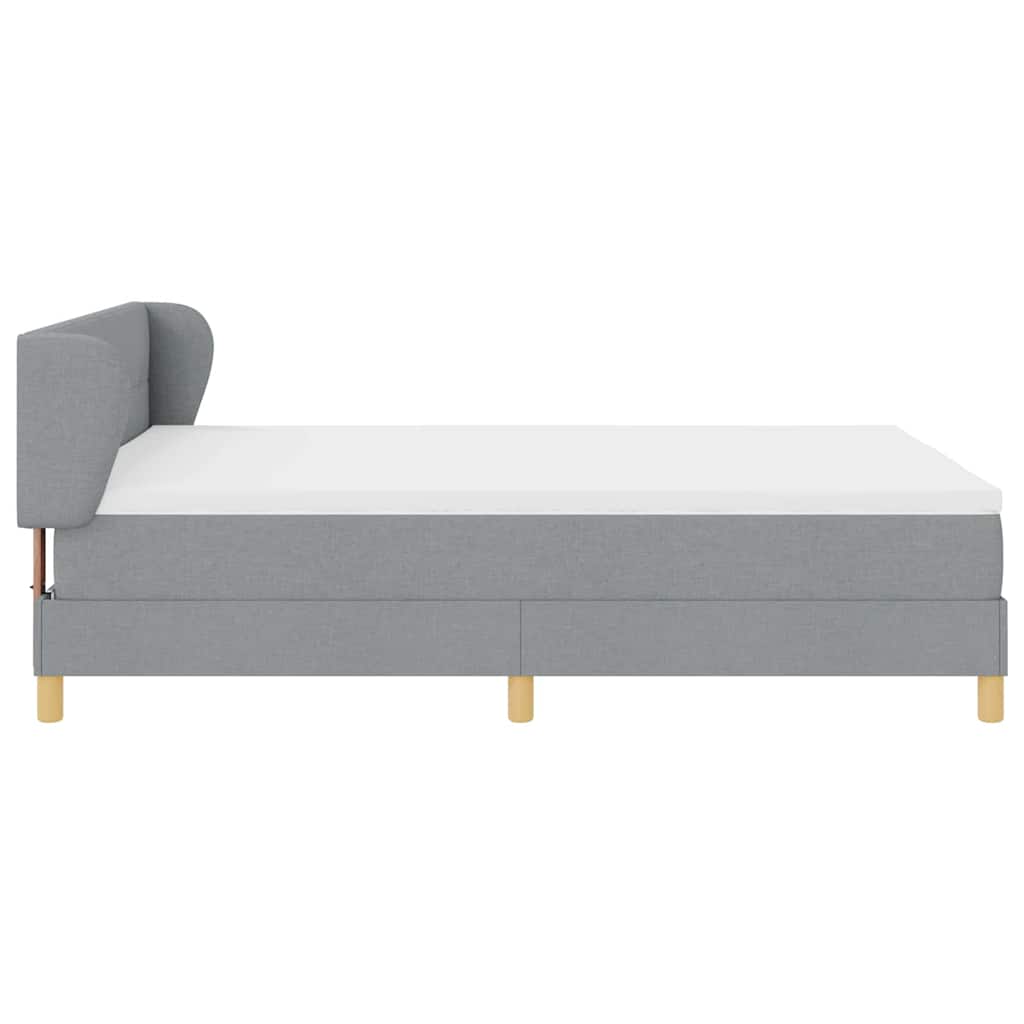 vidaXL Κρεβάτι με ελατήρια Ανοιχτό γκρι 160 x 200 cm ύφασμα