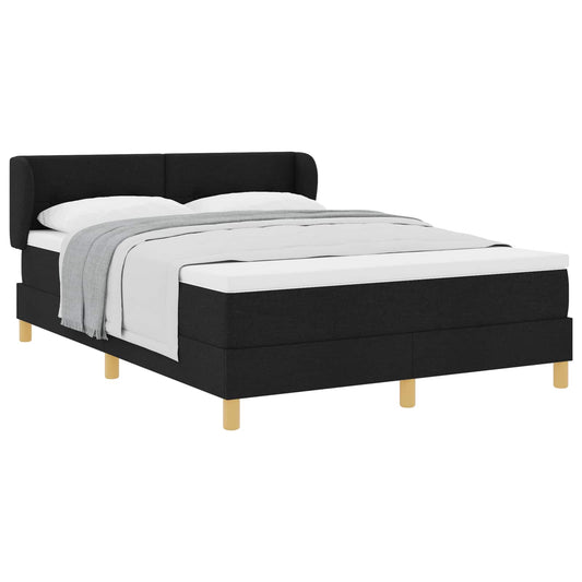 vidaXL Κρεβάτι με ελατήρια με κεφαλάρι Μαύρο 160 x 200 cm ύφασμα