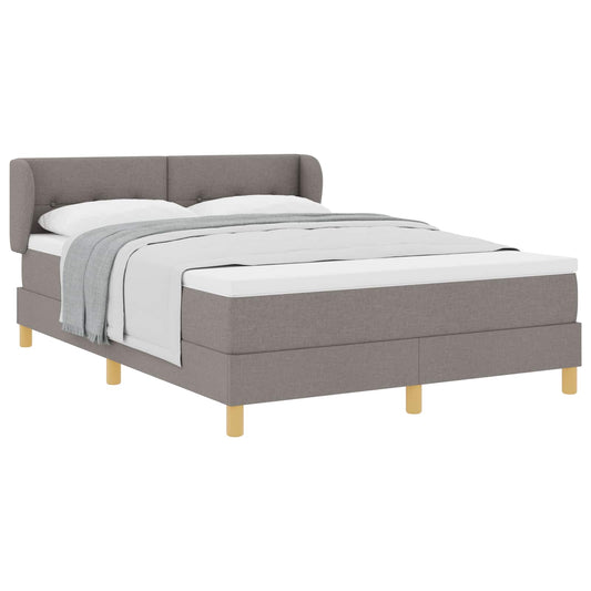 vidaXL Κρεβάτι με ελατήρια με κεφαλάρι Taupe 160 x 200 cm ύφασμα