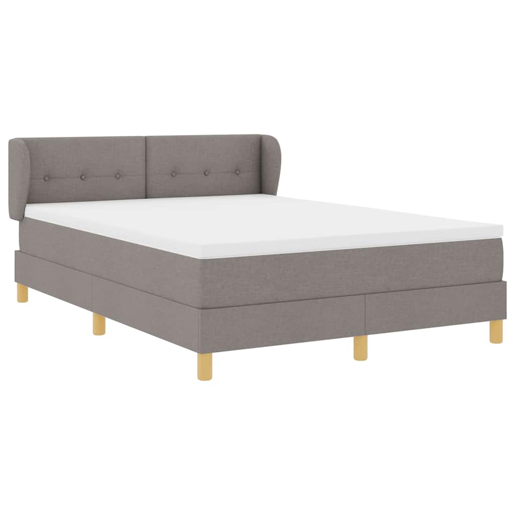 vidaXL Κρεβάτι με ελατήρια με κεφαλάρι Taupe 160 x 200 cm ύφασμα