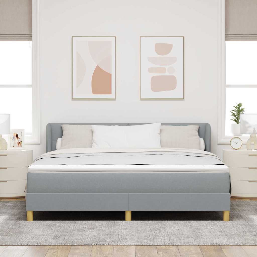 vidaXL Κρεβάτι με ελατήρια Ανοιχτό γκρι 180 x 200 cm ύφασμα
