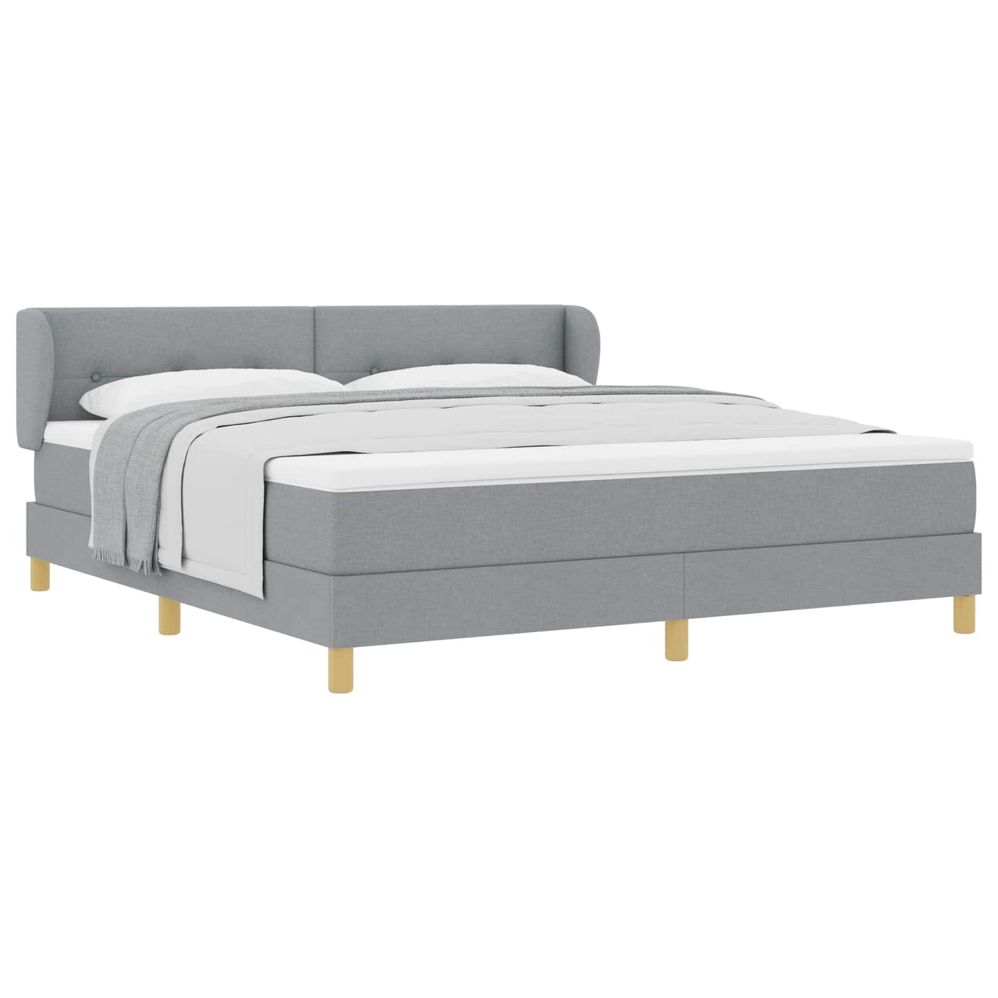 vidaXL Κρεβάτι με ελατήρια Ανοιχτό γκρι 180 x 200 cm ύφασμα
