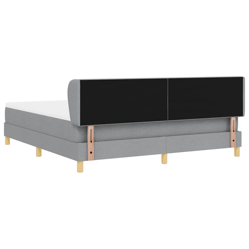 vidaXL Κρεβάτι με ελατήρια Ανοιχτό γκρι 180 x 200 cm ύφασμα