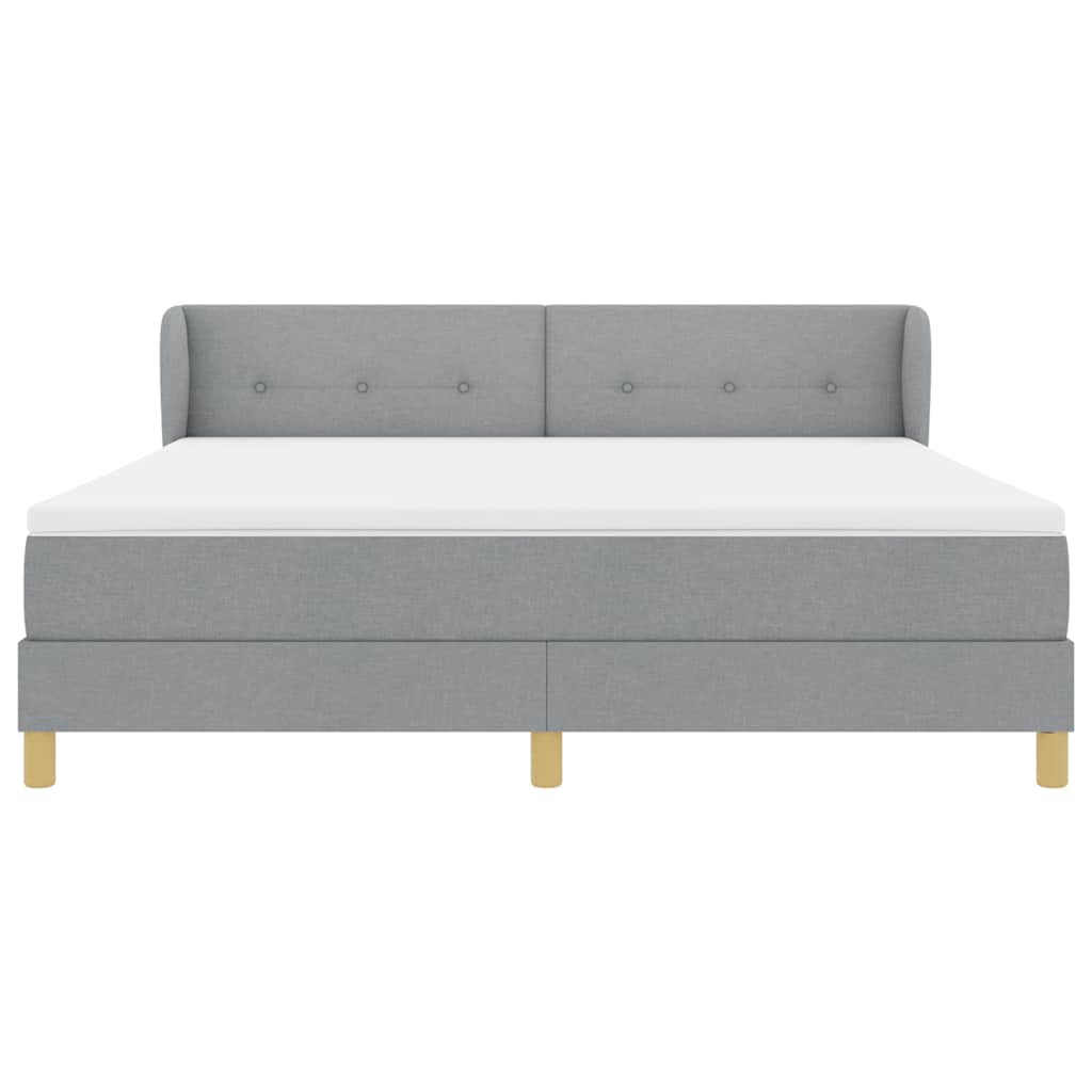 vidaXL Κρεβάτι με ελατήρια Ανοιχτό γκρι 180 x 200 cm ύφασμα