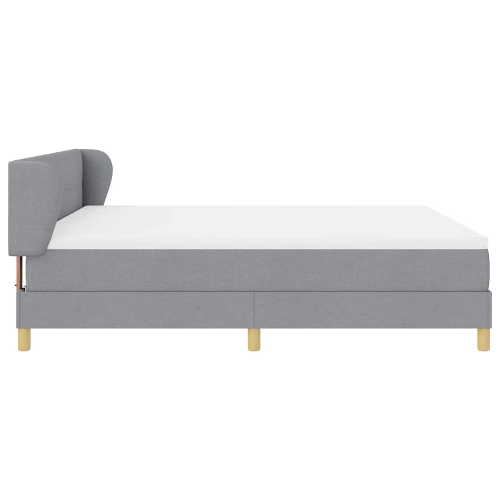 vidaXL Κρεβάτι με ελατήρια Ανοιχτό γκρι 180 x 200 cm ύφασμα