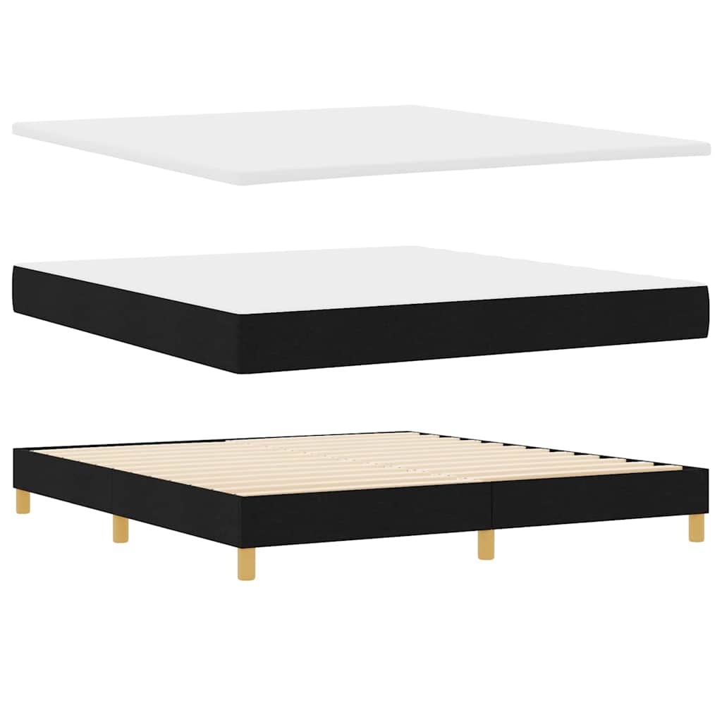 vidaXL Κρεβάτι με ελατήρια με κεφαλάρι Μαύρο 180 x 200 cm ύφασμα