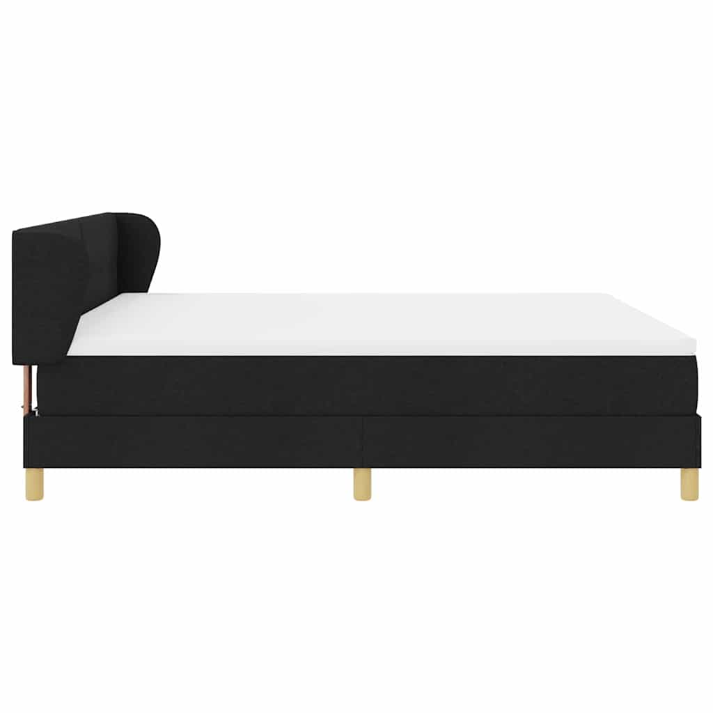 vidaXL Κρεβάτι με ελατήρια με κεφαλάρι Μαύρο 180 x 200 cm ύφασμα