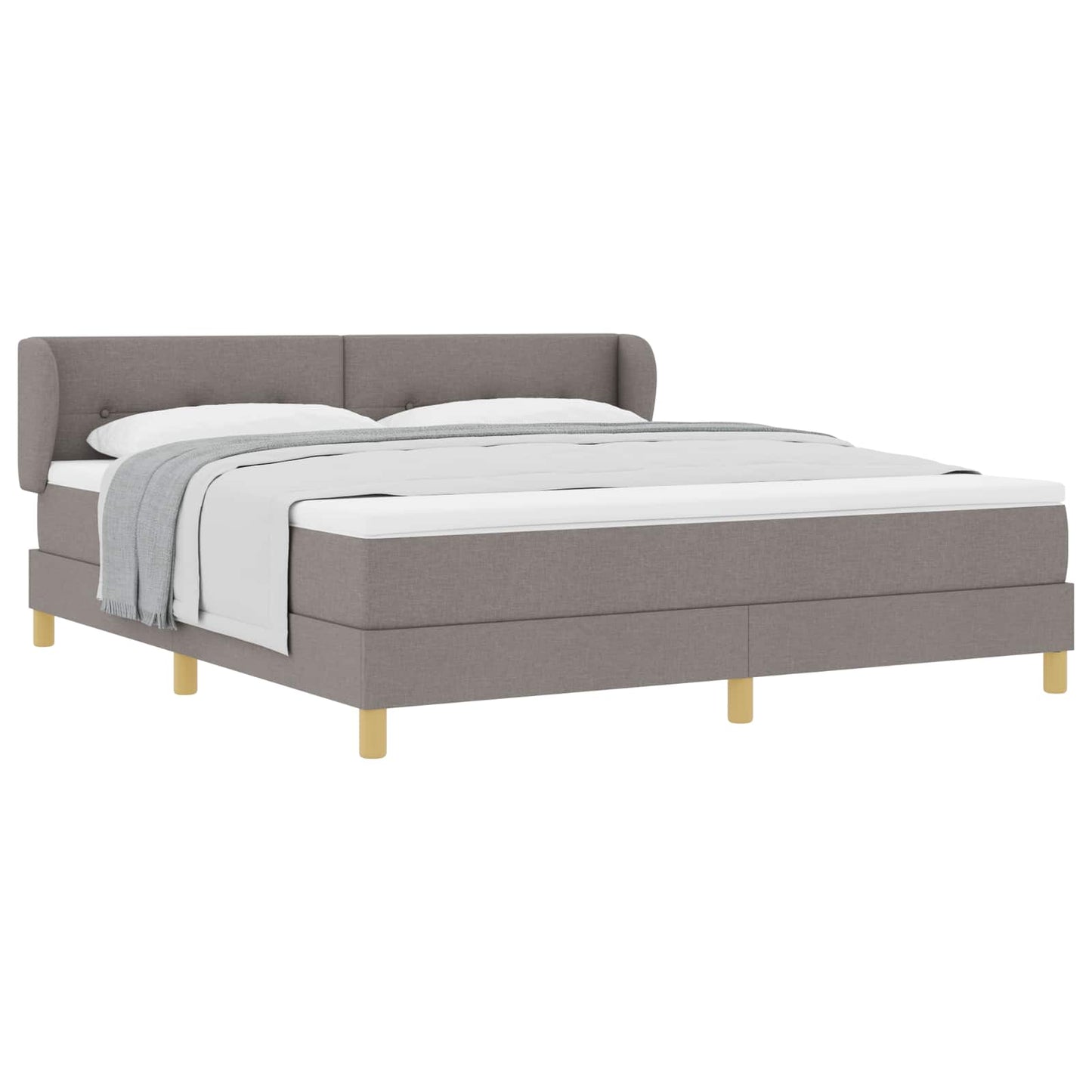 vidaXL Κρεβάτι με ελατήρια με στρώμα Taupe 180 x 200 cm ύφασμα