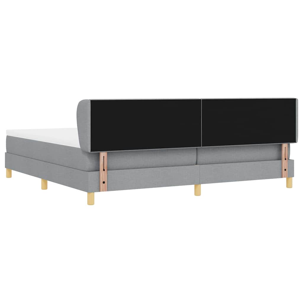 vidaXL Κρεβάτι με ελατήρια Ανοιχτό γκρι 200 x 200 cm ύφασμα