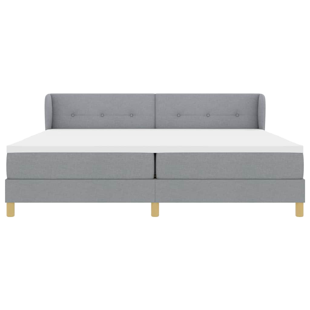 vidaXL Κρεβάτι με ελατήρια Ανοιχτό γκρι 200 x 200 cm ύφασμα