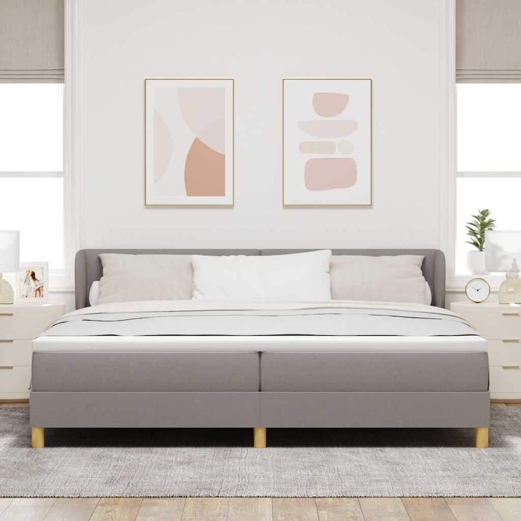 vidaXL Κρεβάτι με ελατήρια με κεφαλάρι Taupe 200 x 200 cm ύφασμα