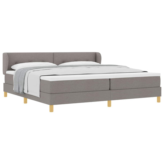 vidaXL Κρεβάτι με ελατήρια με κεφαλάρι Taupe 200 x 200 cm ύφασμα