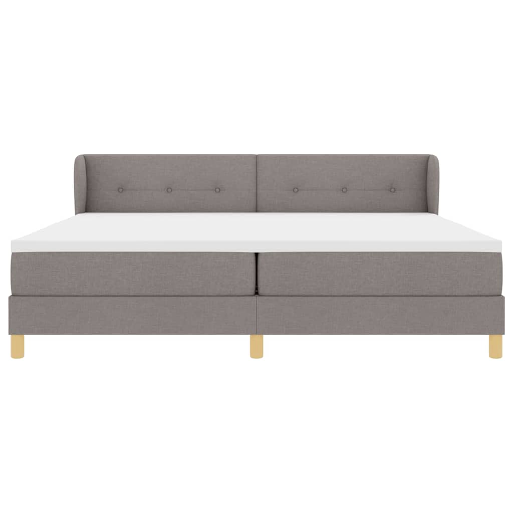 vidaXL Κρεβάτι με ελατήρια με κεφαλάρι Taupe 200 x 200 cm ύφασμα