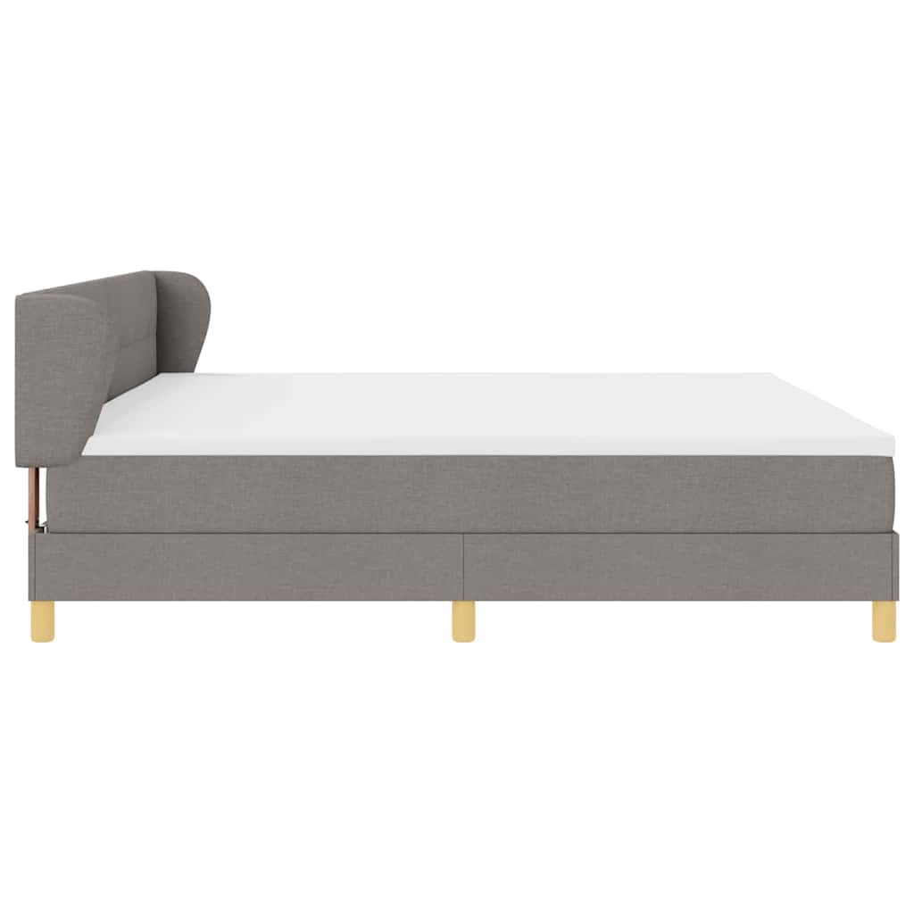 vidaXL Κρεβάτι με ελατήρια με κεφαλάρι Taupe 200 x 200 cm ύφασμα