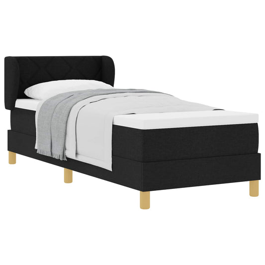 vidaXL Κρεβάτι με ελατήρια με κεφαλάρι Μαύρο 80 x 200 cm ύφασμα