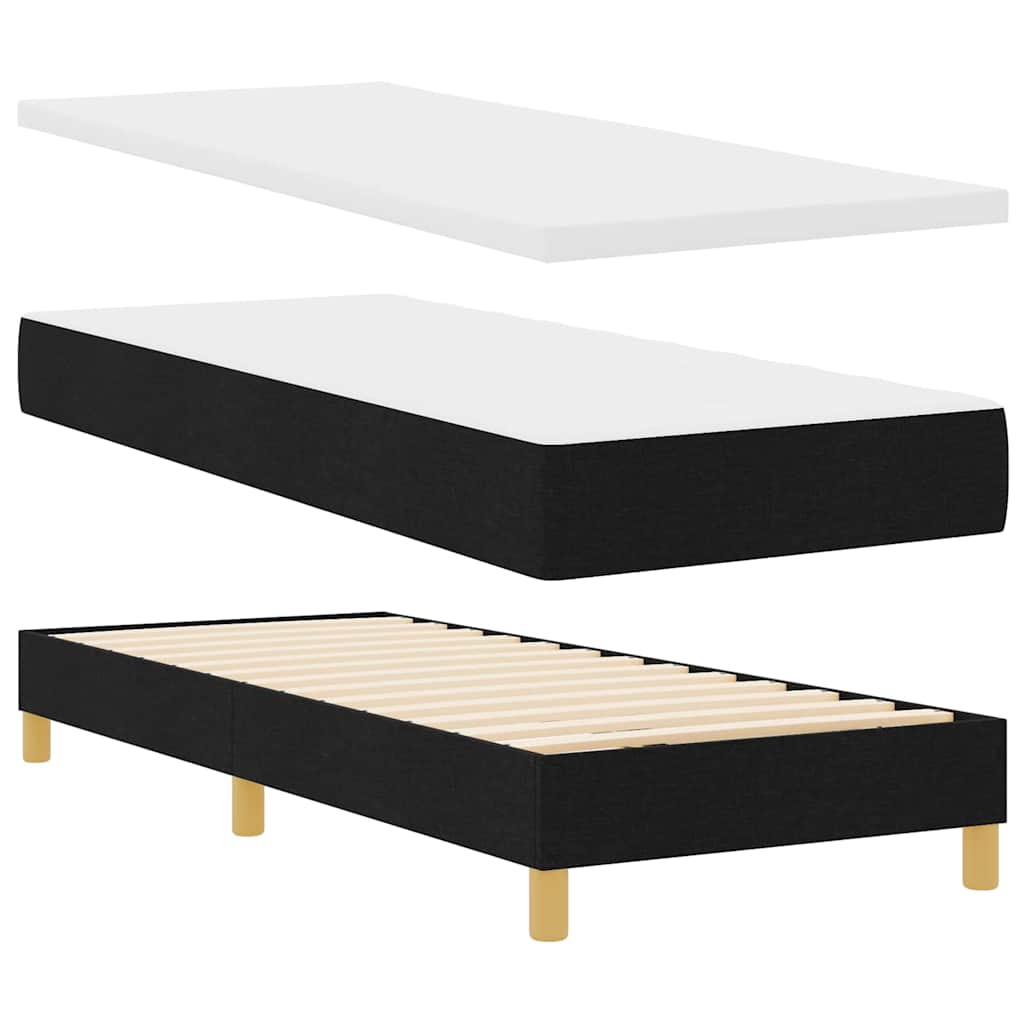 vidaXL Κρεβάτι με ελατήρια με κεφαλάρι Μαύρο 80 x 200 cm ύφασμα