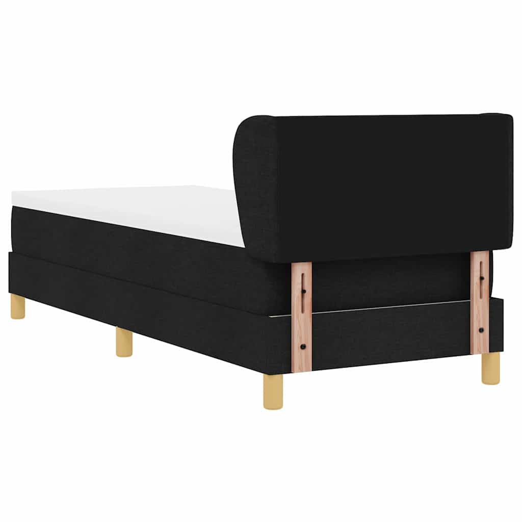 vidaXL Κρεβάτι με ελατήρια με κεφαλάρι Μαύρο 80 x 200 cm ύφασμα
