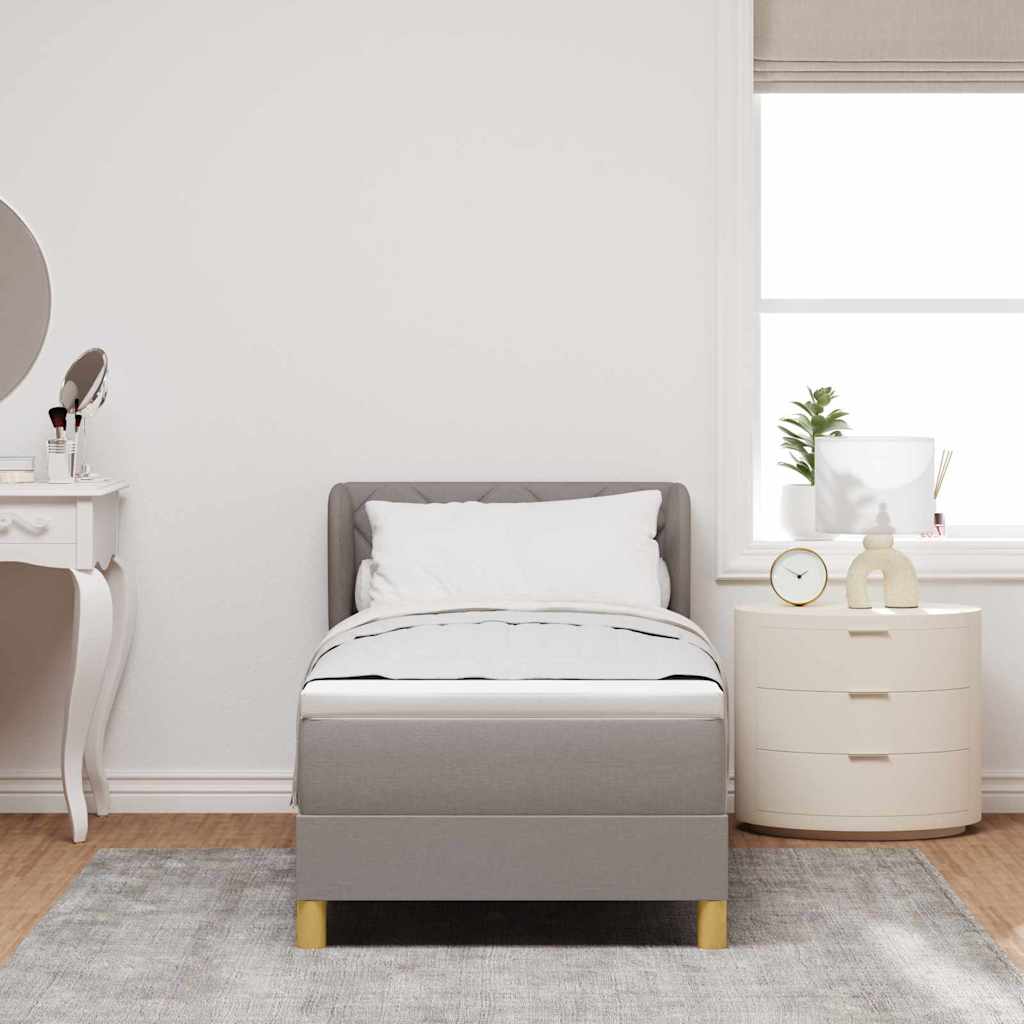 vidaXL Κρεβάτι με ελατήρια με κεφαλάρι Taupe 80 x 200 cm ύφασμα
