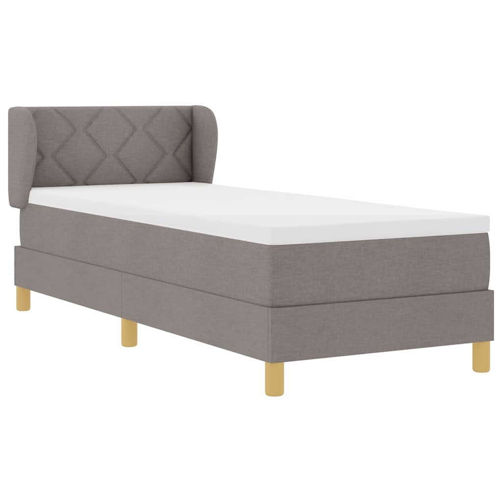 vidaXL Κρεβάτι με ελατήρια με κεφαλάρι Taupe 80 x 200 cm ύφασμα