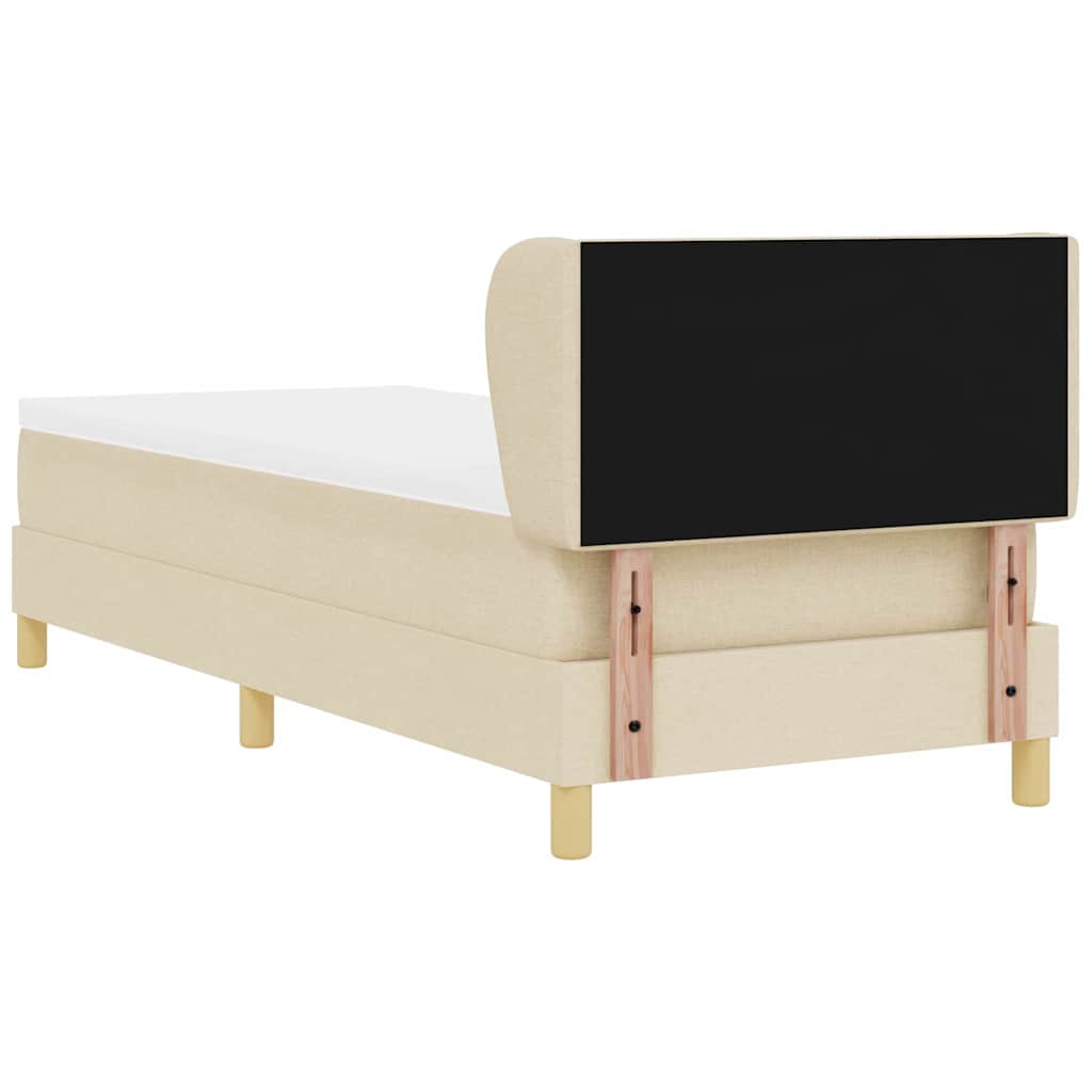 vidaXL Κρεβάτι με ελατήρια με κεφαλάρι Κρεμ 80 x 200 cm ύφασμα