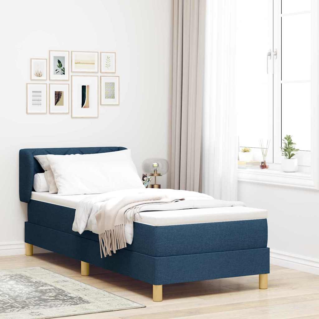 vidaXL Κρεβάτι με ελατήρια με κεφαλάρι Μπλε 80 x 200 cm ύφασμα