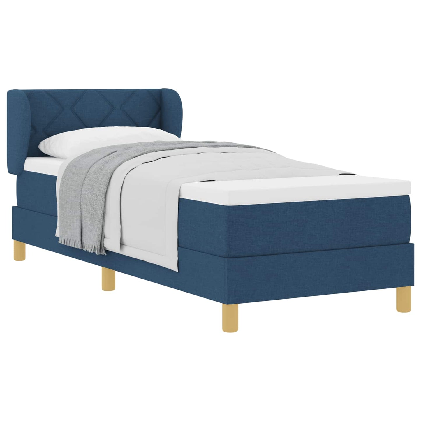 vidaXL Κρεβάτι με ελατήρια με κεφαλάρι Μπλε 80 x 200 cm ύφασμα