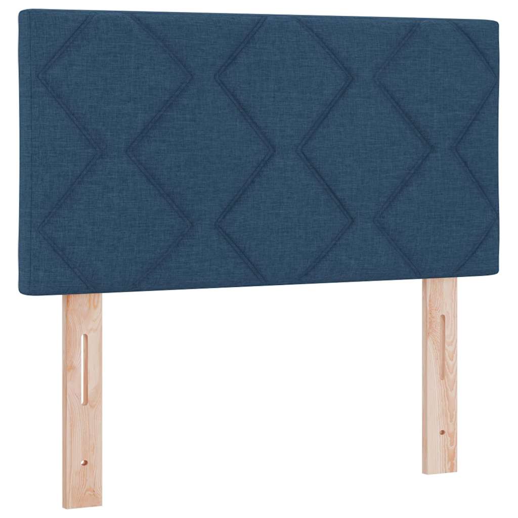 vidaXL Κρεβάτι με ελατήρια με κεφαλάρι Μπλε 80 x 200 cm ύφασμα