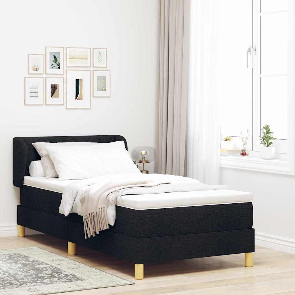 Κρεβάτι Box Spring vidaXL με Στρώμα Μαύρο 90x190 εκ.