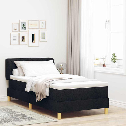 Κρεβάτι Box Spring vidaXL με Στρώμα Μαύρο 90x190 εκ.